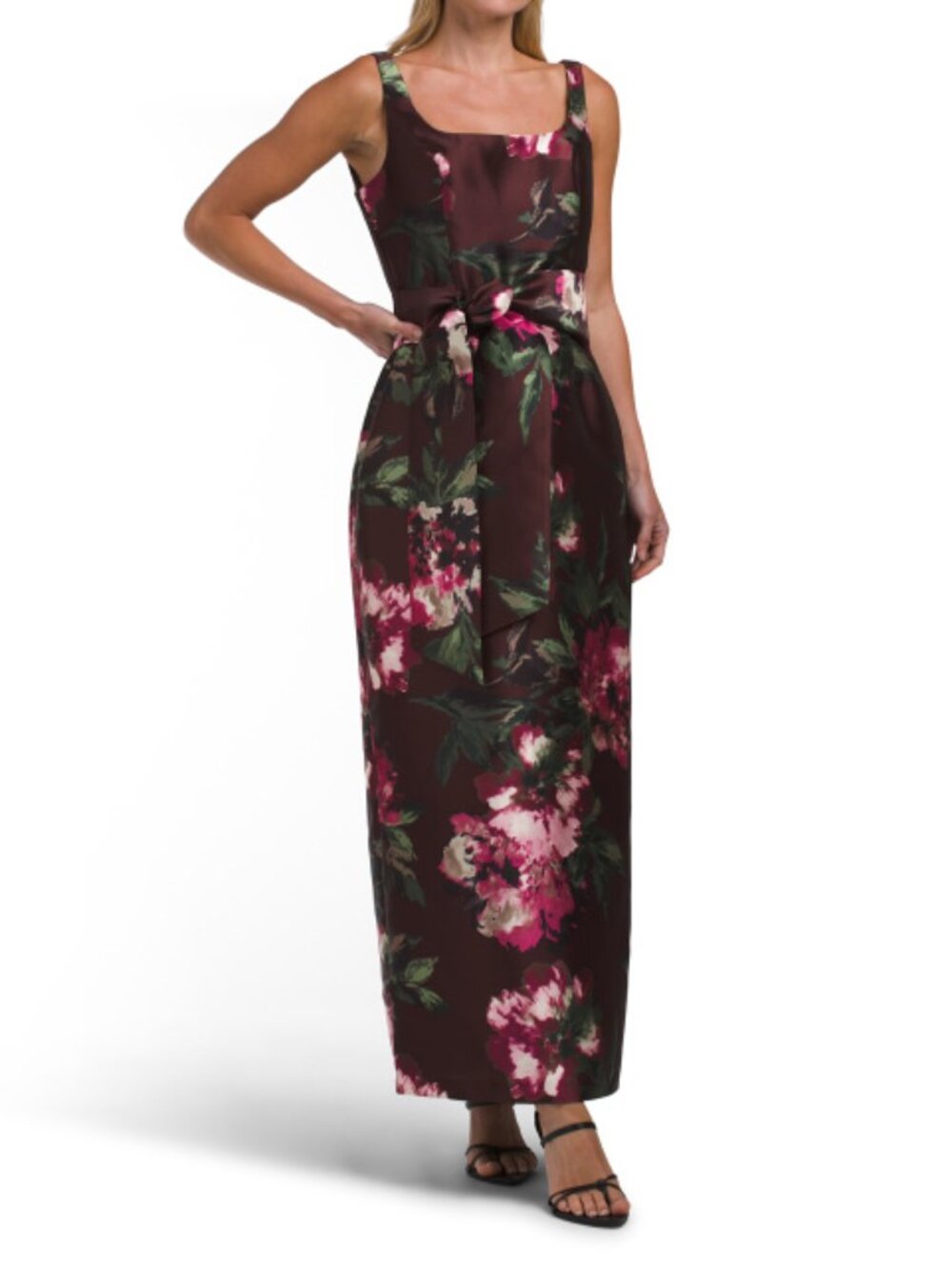 JULIA JORDAN Monrow Twill With Thick Sash Gown